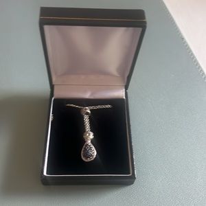 Blue Sapphire and Sterling Silver Necklace